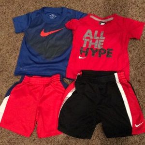 Nike toddler 2T & 24 months shorts & shirts sets
